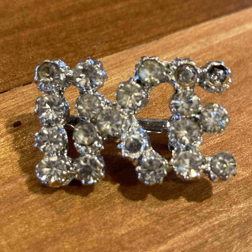 Vintage Rhinestone IKE Lapel Pin Mid-Century Ike Eisenhower for President